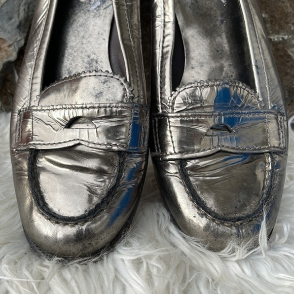Tory Burch Clatyon Loafers Metallic Color Anthracite size 8 - Picture 2 of 7